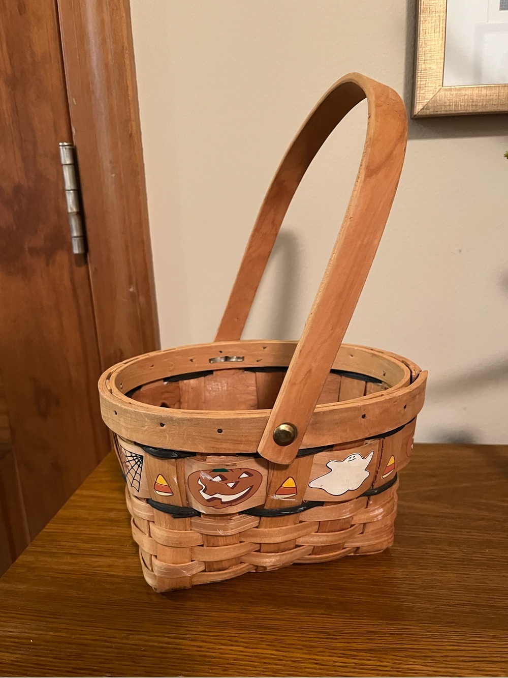 Halloween Basket with Handle - Orange Accents